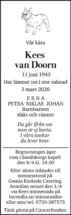 Dödsannons för Kees