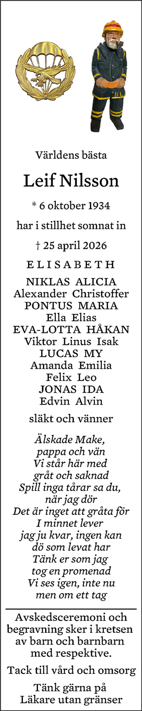 Dödsannons för Leif