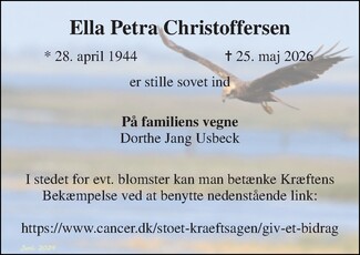 Dødsannonce for Ella Petra
