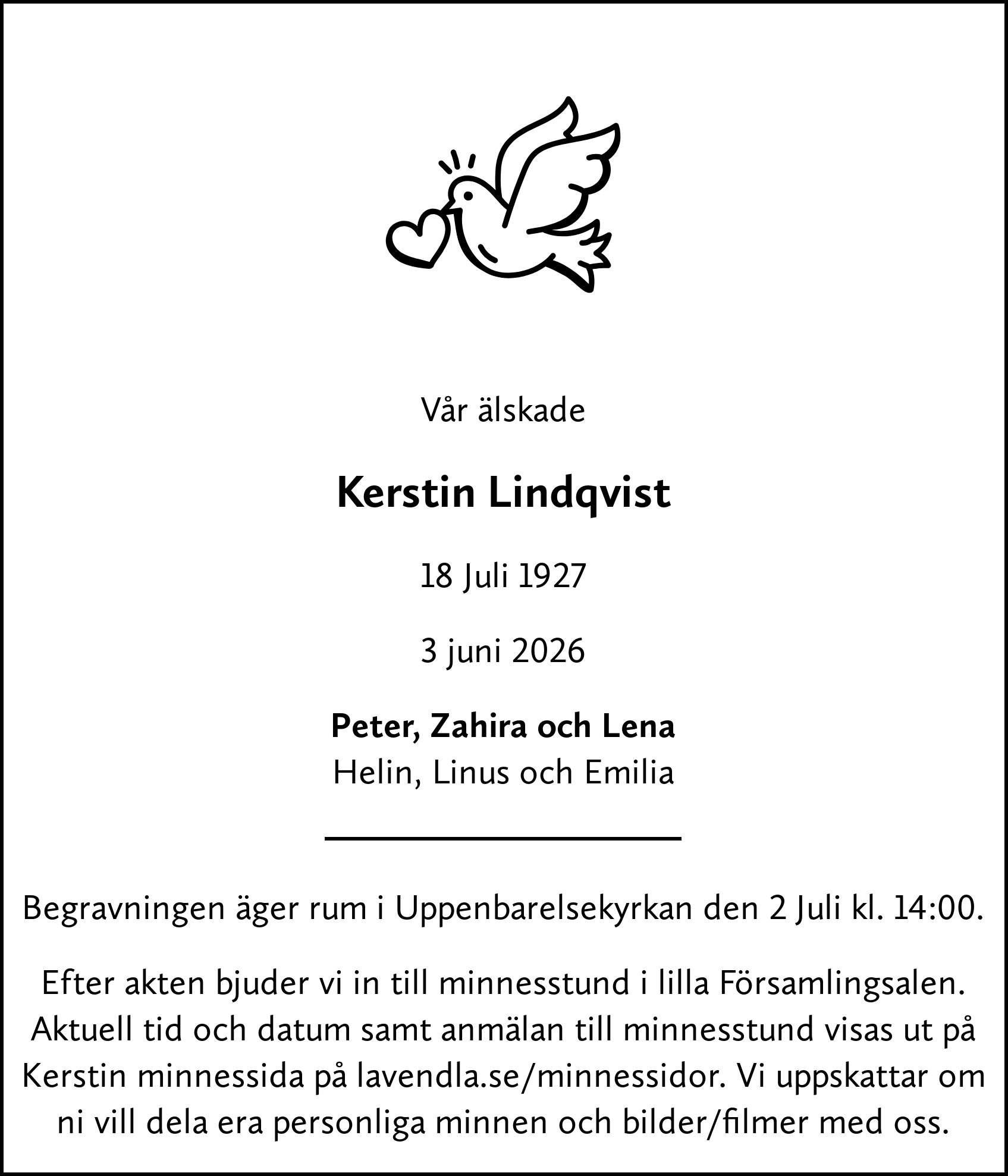 Dödsannons för Kerstin