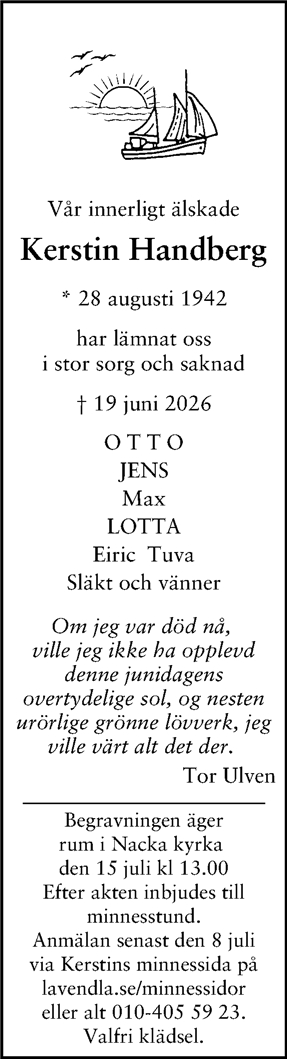 Dödsannons för Kerstin
