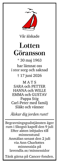 Dödsannons för Lotten