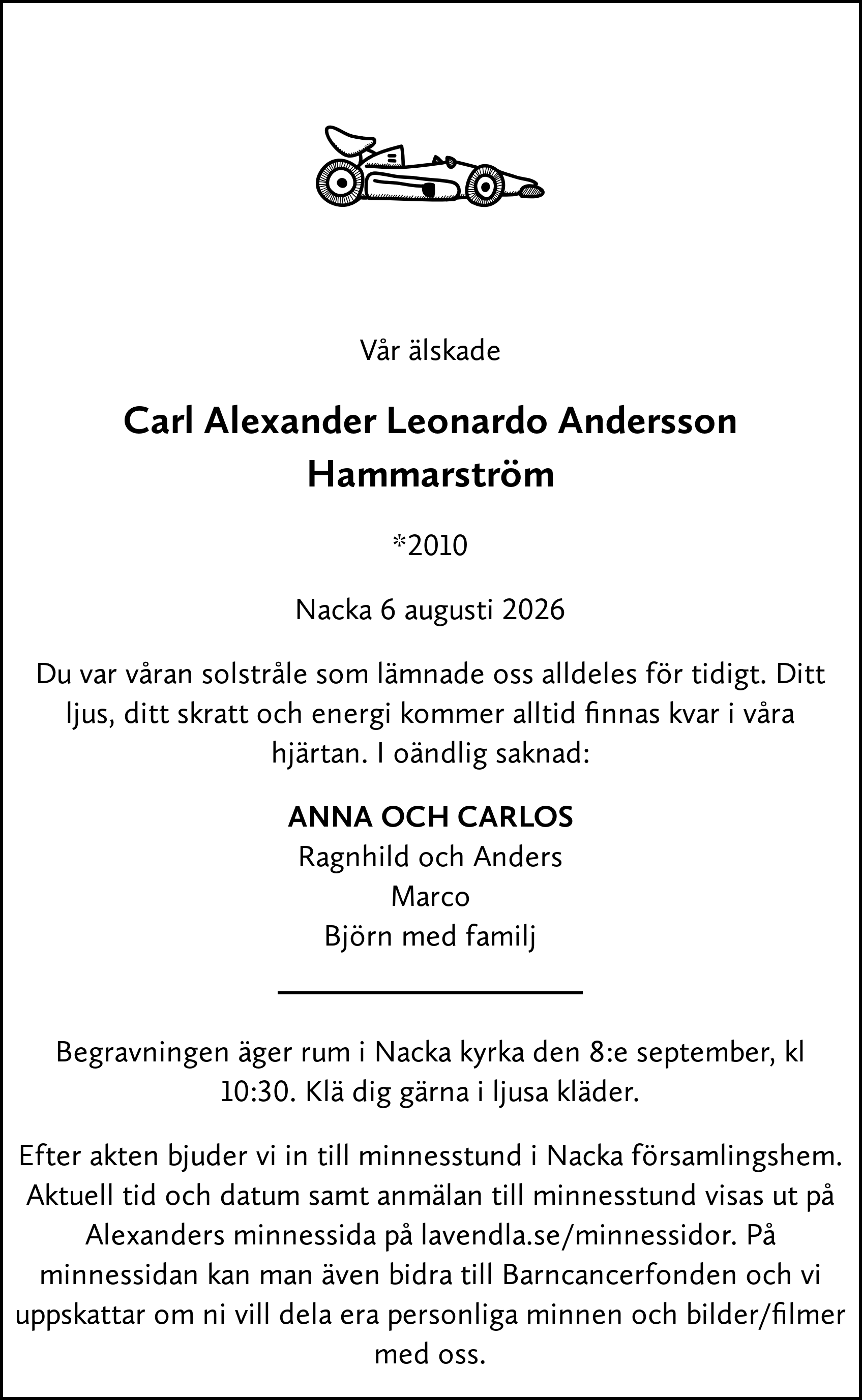 Dödsannons för Alexander
